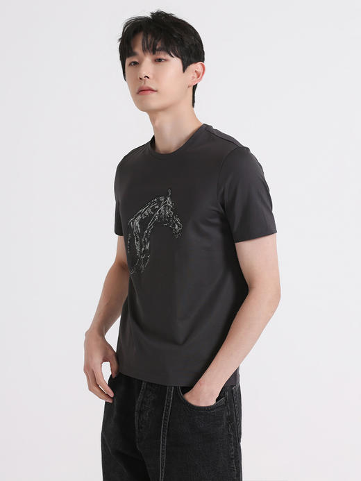 callisto深灰色棉混纺T恤短袖 STTSS090T 商品图1