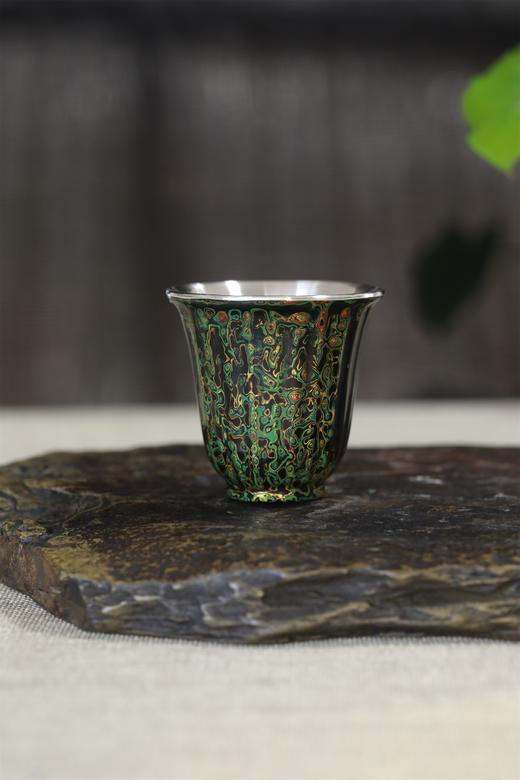 大漆银杯°闻香杯（漆纹随机） 商品图0