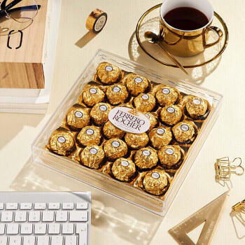 费列罗FERRERO 榛果巧克力礼盒24粒装 赠蔬菜饼干 零食 商品图1