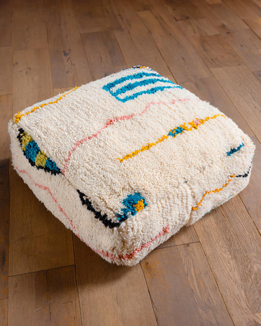 伽罗JALO 摩洛哥进口手工羊毛地毯坐墩【7个工作日内发货】 商品图4