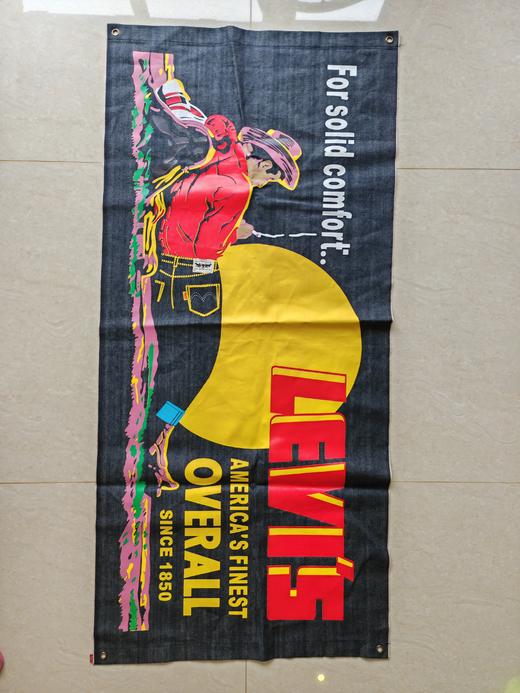 满减活动 EVISU 日版YAMANE 香港限定纪念始创 原浆丹宁赤耳 牛仔挂布denim banner日本牛仔挂布 77*160cm 商品图2