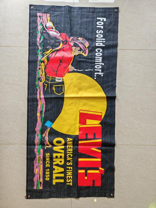满减活动 EVISU 日版YAMANE 香港限定纪念始创 原浆丹宁赤耳 牛仔挂布denim banner日本牛仔挂布 77*160cm 商品图0