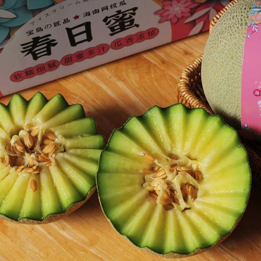 【京东快递】春日蜜 海南蜜瓜 礼盒装  软糯甜蜜 奶香味浓郁 一藤一瓜 海南源产地直发  ATX 商品图0