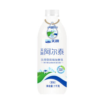 天润（TERUN）新疆特产 阿尔泰饮用型风味发酵乳低温酸奶 家庭装 1kg 酸奶 商品图1