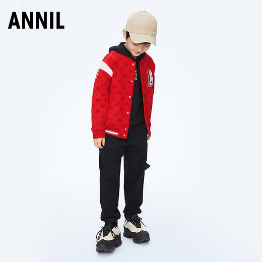 男童复古老花针织外套棒球服新款安奈儿童装实体店同款AB415501 商品图4