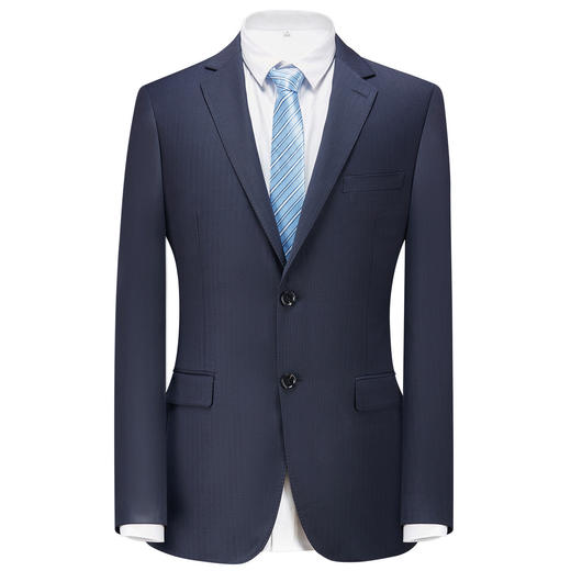 【西装+西裤】罗蒙男士西服套装经典竖条纹两件套商务正装通勤男士西服套装 商品图1