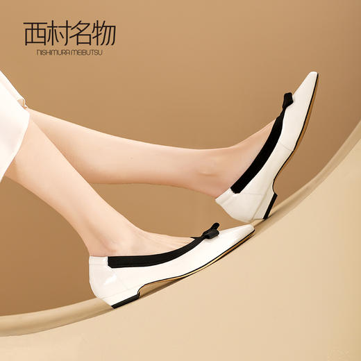 西村名物2024春季新品真皮优雅轻奢小香风尖头时装鞋单鞋T24AE11351 商品图0