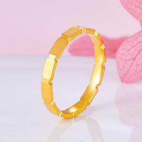 【限时克减150元】足金999 #小红书 5G黄金实心几何方格固口镜面金圈戒（面宽约2.3mm）(AG5GJZ00040-2)（预售产品下单后不退款不退货不换货不补差价）