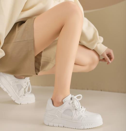 westory2024春季新款休闲厚底镂空气垫底超轻圆头百搭老爹鞋S24AM57031 商品图5