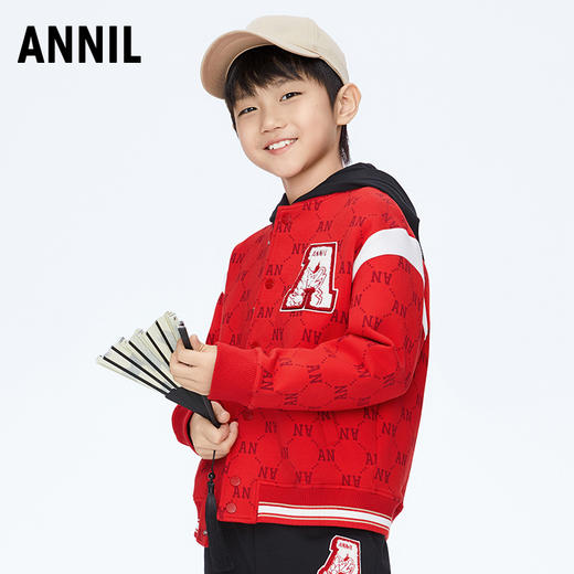 男童复古老花针织外套棒球服新款安奈儿童装实体店同款AB415501 商品图2