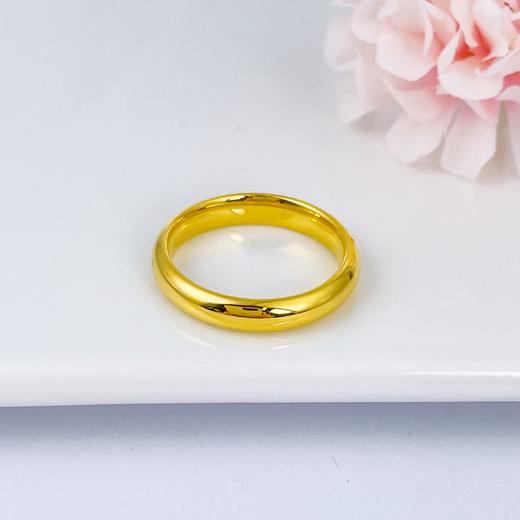 【限时克减150元】足金999.9 【精品】空心镜面金圈戒固口光面圈戒光圈戒（面宽约3.4-3.8mm）(AIJZ00014)（预售产品下单后不退款不退货不换货不补差价 商品图1