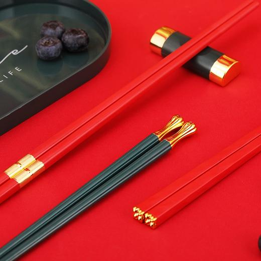 【买10双立减10元】过年筷子 家用高颜值轻奢风新款防滑合金筷 商品图2