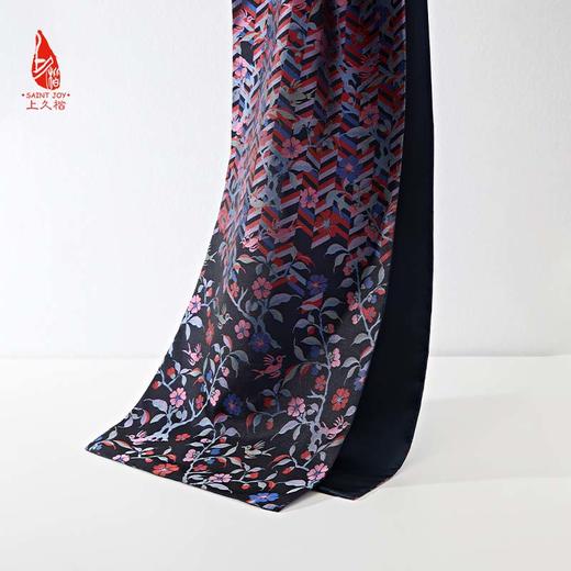 SAINTJOY/上久楷 女士宋锦双面长巾 围巾 喜鹊梅花SJ18001 商品图8