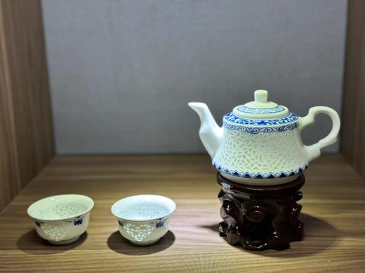 景德镇陶瓷 国瓷红叶 8头玲珑茶具钻石福 商品图5