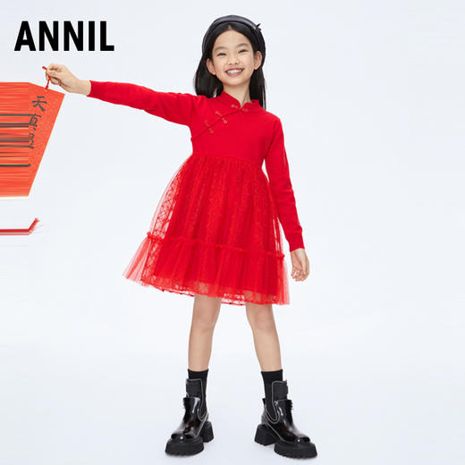 女童国风长袖连衣裙裙子新款安奈儿童装实体店同款AG413532 商品图3
