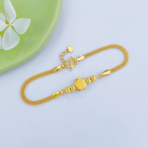 【限时克减150元】足金999.9 调节LUCK幸运苹果间珠手链(AF050SL00058)（预售产品下单后不退款不退货不换货不补差价）（预售产品下单后不退款不退货不换货不补差价） 商品图1