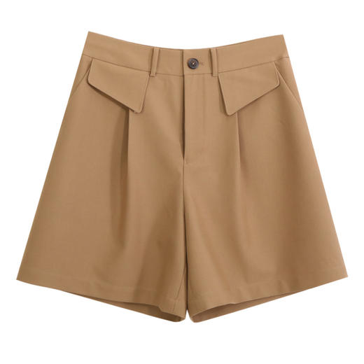 玳莎休闲显瘦纯色短裤2024年春季新款百搭通勤宽松高腰西装裤子  EA36102 商品图4