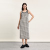 谜底连衣裙无袖女2024春新款文艺风条纹亲肤修身中长裙241ML0117 商品缩略图0