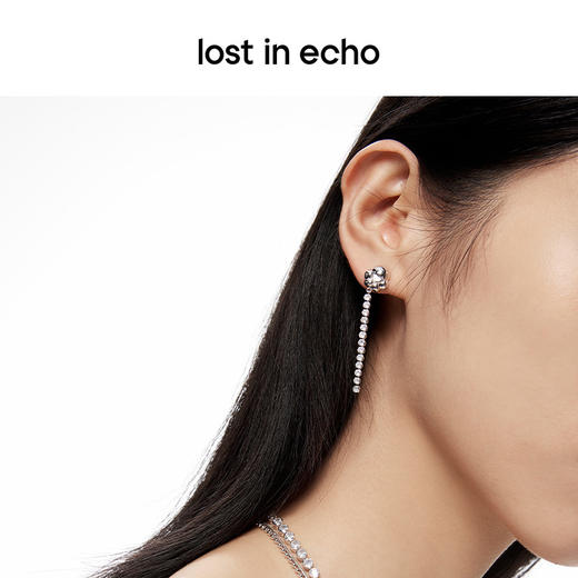 lost in echo原创设计师款Yetti玩气球AB不对称珍珠流苏耳环耳钉 商品图2