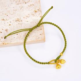 【限时7.5折】【定价黄金】足金 #两世欢 #小红书 3D硬金两世欢绿绳调节成品手串(AA3DSC00108)（预售产品下单后不退款不退货不换货不补差价）