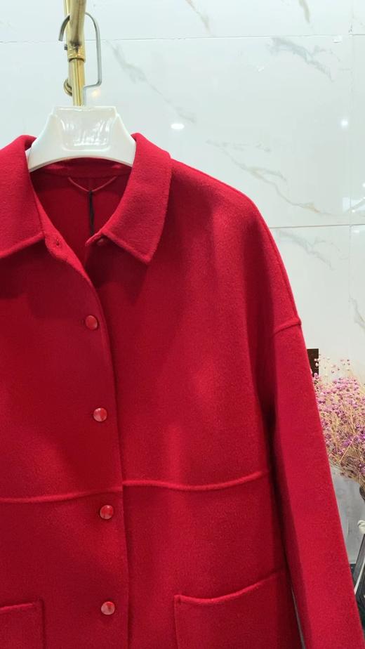 D6217      时尚气质休闲百搭中长款双面羊绒大衣 商品图2