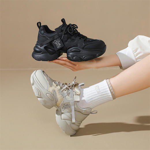 ZHR厚底运动鞋女2024春季新款时尚百搭休闲网面透气机能风老爹鞋 商品图8