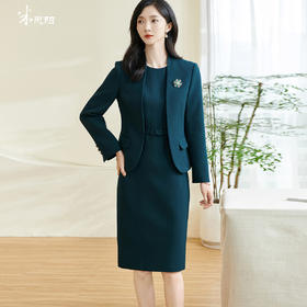 米思阳2026春季新款通勤气质时尚套装开衫西装连衣裙两件套女0866