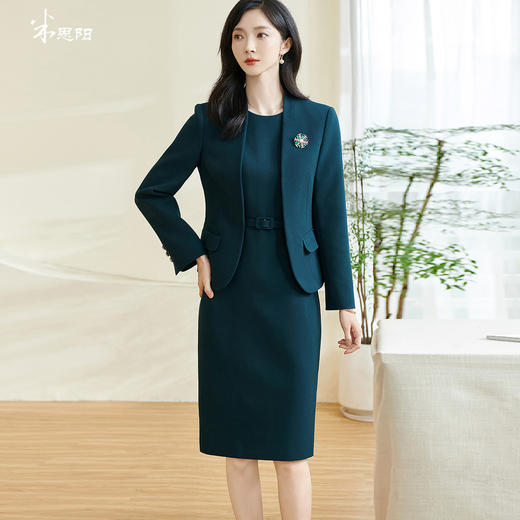 米思阳2026春季新款通勤气质时尚套装开衫西装连衣裙两件套女0866 商品图0