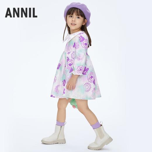 女童纯棉印花长袖连衣裙裙子春季新款安奈儿童装实体店同款XG413618 商品图3