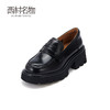 西村名物2024春季新品真皮时尚舒适小皮鞋厚底一脚蹬乐福鞋X24AM11501 商品缩略图0