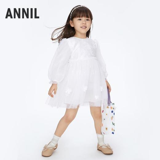 女童大蝴蝶甜美网纱长袖礼裙裙子新款安奈儿童装实体店同款XG413619 商品图2