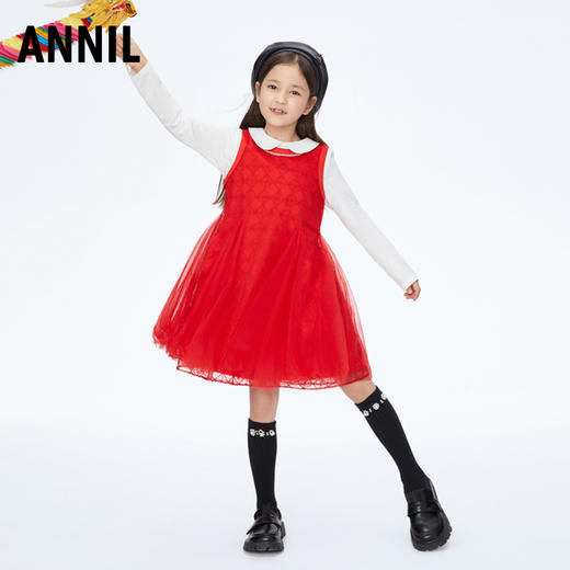 女童A字网纱无袖礼裙裙子新款安奈儿童装实体店同款AG413531 商品图3