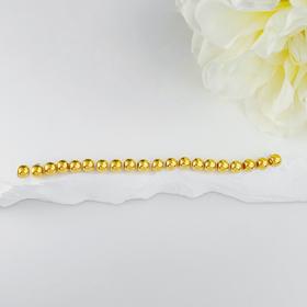 【定价黄金】【转运珠】足金 【无字印】3D硬金散珠转运珠约3.8-4.2mm光面圆珠转运珠(V3DSC00250)（预售产品下单后不退款不退货不换货不补差价）