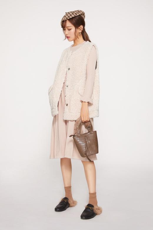 ELLA JADE 米白色颗粒绒马甲 10074 商品图1