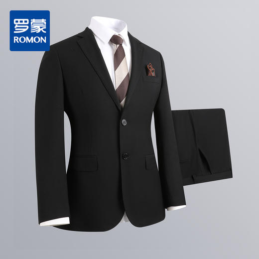 【西装+西裤】罗蒙西服套装正装挺括两件套通勤婚庆简约男士西服套装 商品图0