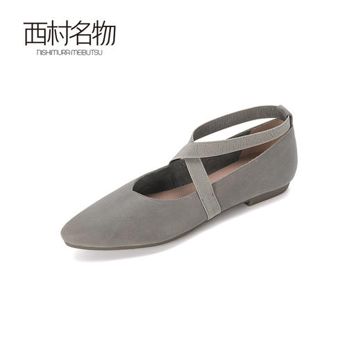 西村名物2024春季新品复古文艺范绑带交叉尖头玛丽珍芭蕾鞋T24AE11021 商品图2