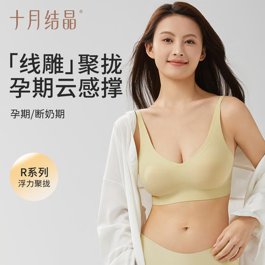孕妇内衣固定杯怀孕期产后线性软聚拢文胸无痕防下垂胸罩 商品图0