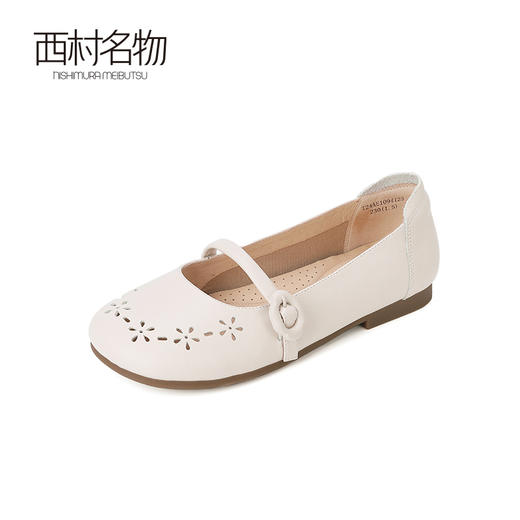 西村名物2024春季新品真皮镂空甜美森系平底单鞋玛丽珍鞋T24AE10941 商品图1