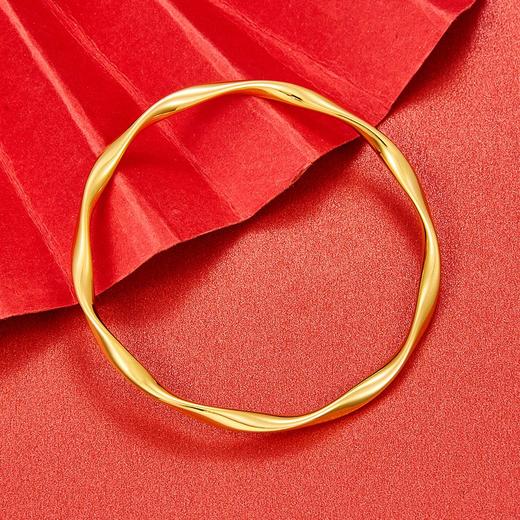 【限时克减150元】足金999.9 #莫比乌斯  【精品】黄金实心镜面金莫比乌斯环固口手镯(SZ00726)预售产品下单后不退款不退货不换货不补差价） 商品图1