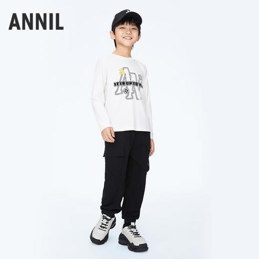 男童趣味印花圆领长袖针织上衣新款安奈儿童装实体店同款AB411575 商品图2