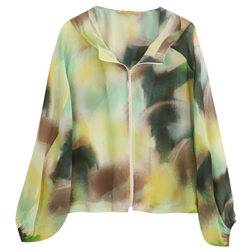 【度假系列】玳莎连帽宽松真丝外套女2024春装新款100%桑蚕丝印花  EA37308 商品图4