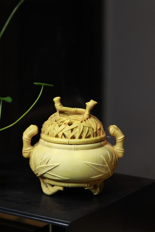 步步高升°黄杨木香炉 商品图1