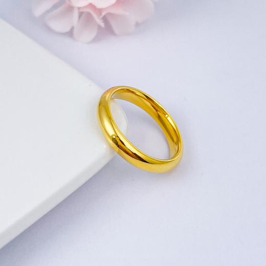 【限时克减150元】足金999.9 【精品】空心镜面金圈戒固口光面圈戒光圈戒（面宽约3.4-3.8mm）(AIJZ00014)（预售产品下单后不退款不退货不换货不补差价 商品图0