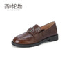 西村名物2024春季新品真皮休闲英伦风一字扣乐福鞋小皮鞋T24AM11251 商品缩略图1