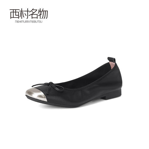 西村名物2024春季新品真皮甜美优雅平底芭蕾舞鞋浅口单鞋T24AE11101 商品图1
