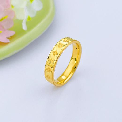 【限时克减150元】足金 【精品】3D硬金CNC空心固口四叶草万花筒圈戒(AR3DJZ00007)（预售产品下单后不退款不退货不换货不补差价） 商品图0