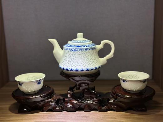 景德镇陶瓷 国瓷红叶 8头玲珑茶具钻石福 商品图1