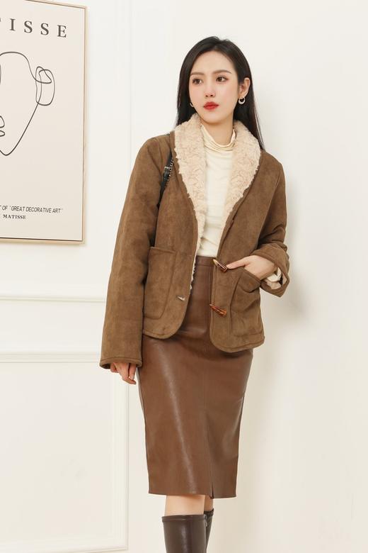 LNNNS 保暖皮毛一体复古时髦鹿皮绒外套 15118 商品图0