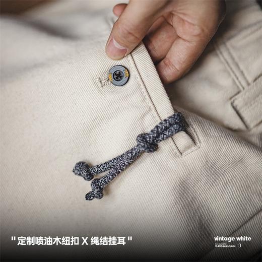 马登工装美式复古米白色牛仔裤棉籽壳cleanfit宽松直筒休闲裤男春 商品图2