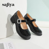 Safiya/索菲娅2024春季新品 甜酷粗跟钻扣亮面一字带玛丽珍小皮鞋 SF41111148 商品缩略图3